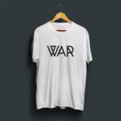 WAR - T-Shirt bianca con grafica nera WAR - Varie taglie disponibili
