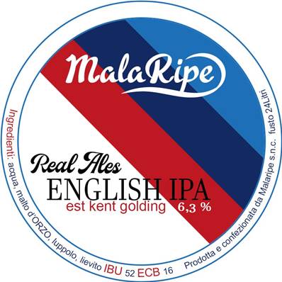 MALARIPE - Birra Real Ale English IPA 6,3%vol - Polykeg 24lt