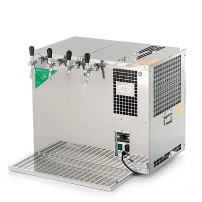 LINDR - AS-160 INOX Tropical 4 vie spillatrice soprabanco refrigeram. a ghiaccio 4 rubinetti.
