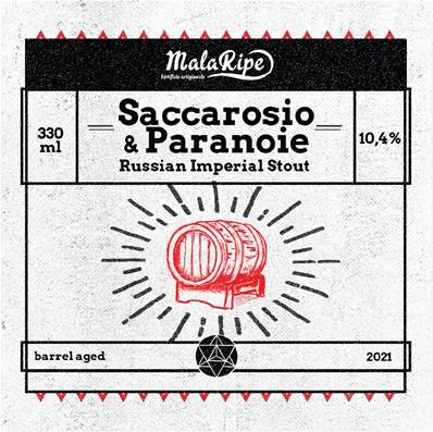 MALARIPE - Birra Saccarosio & Paranoie Whiskey BA Russian Imperial Stout 10,4%vol - Bottiglia 330ml