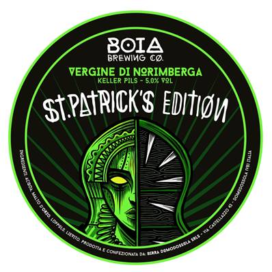 BOIA - Birra La Vergine di Norimberga St Patrick's Ed. Keller Pils 4,8%vol - Polykeg 30lt