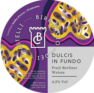 BIRRIFICIO DEI CASTELLI - Birra Dulcis in Fundo Fruit Berliner Weisse 4,5%vol - Polykeg 24lt