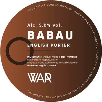 WAR - Birra Babau English Porter 5%vol - Polykeg 24lt