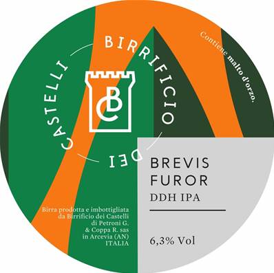 BIRRIFICIO DEI CASTELLI - Birra Brevis Furor DDH IPA 6,3%vol - Polykeg 24lt