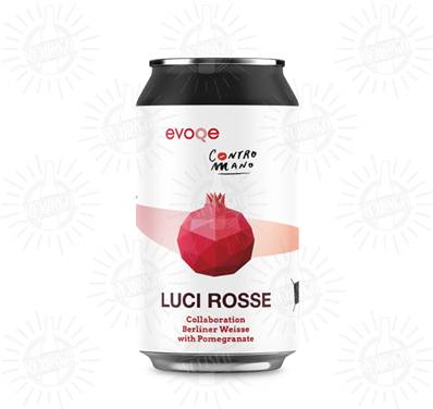 EVOQE collab. CONTROMANO - Birra Luci Rosse Berliner Weisse con melograno 4.5%vol - Lattina 330ml