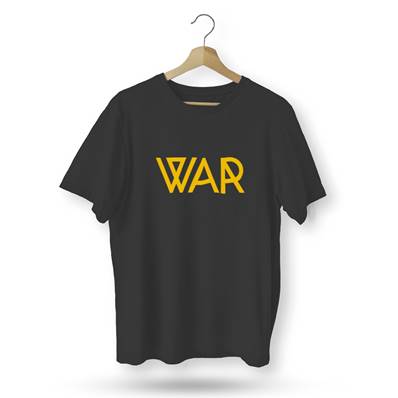 WAR - T-Shirt nera con grafica arancione WAR - Varie taglie disponibili
