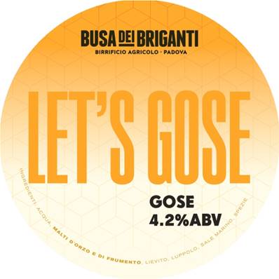 BUSA DEI BRIGANTI - Birra Let's Gose 4,2%vol - Polykeg 24lt