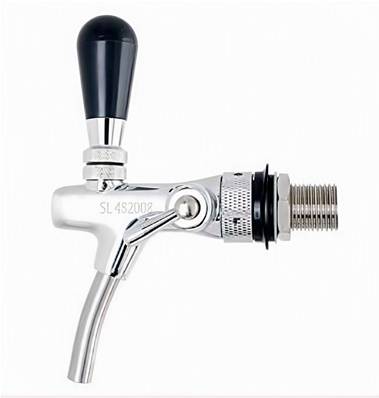 OEM - Rubinetto di spillatura cromato 5/8 con compensatore e canotto da 65mm.