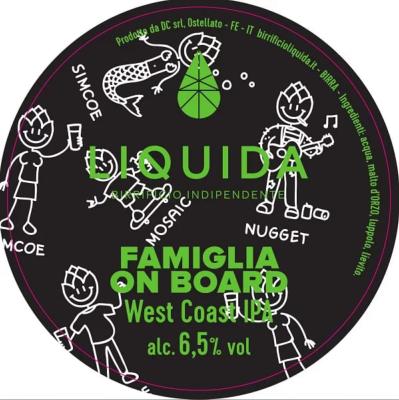 LIQUIDA - Birra Famiglia On Board West Coast IPA 6,5%vol - Polykeg 24lt